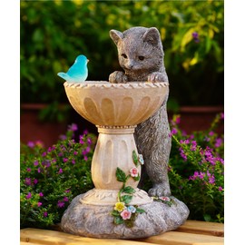 Philodwell Cat Statues for Bird Bath: Outdoor Sculptures for Garden Lawn Patio Yard Balcony Porch - Unique Gifts for Mother Grandma Women