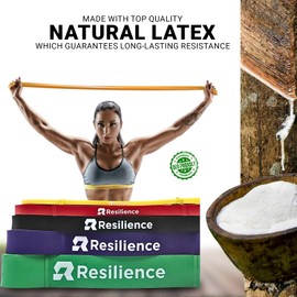 RESILIENCE Resistance Bands, Pull Up Bands, Calisthenics, Assisted Pull Ups, Elastic Bands for Stretching, Yoga, Pilates and Physiotherapy, Home Workout and Gym