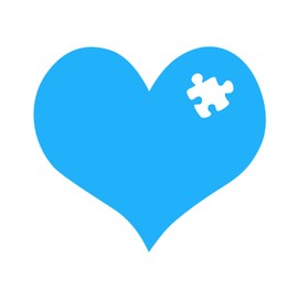 Autism Awareness Heart Puzzle Piece 4" Light Blue Vinyl Sticker/Decal