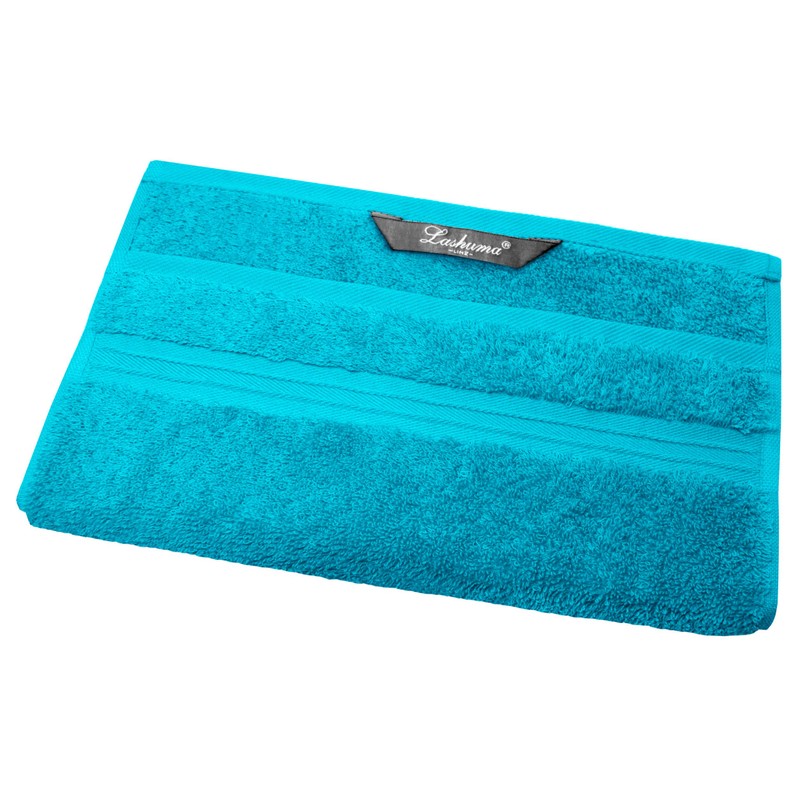 Lashuma Towels, Set of 2, Aquamarine Blue, Linz Terry Face