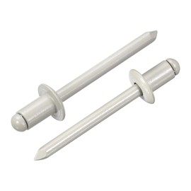 sourcing map 50Pcs 1/4"x3/8" Round Head Blind Rivets, Zinc-Plated Carbon Steel Grip and Mandrel Cap Blind Rivets, Grey