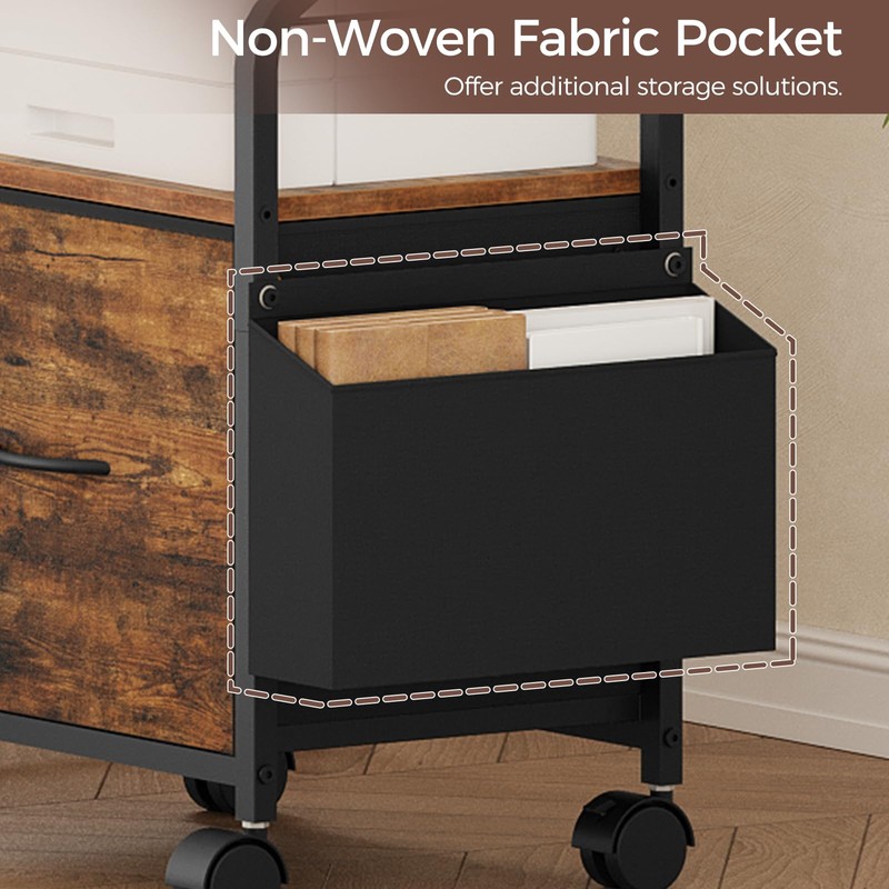 MAHANCRIS Small File Cabinet, Rolling Filing Cabinet for Under Desk