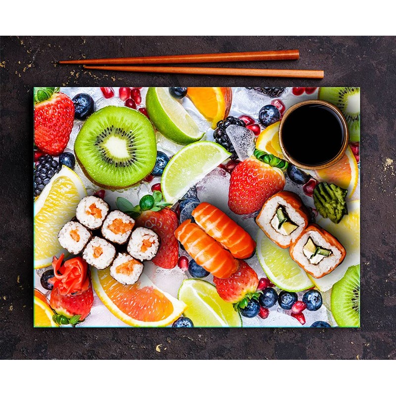 TMK Glass Chopping Board 30 x 22 cm with Fruit