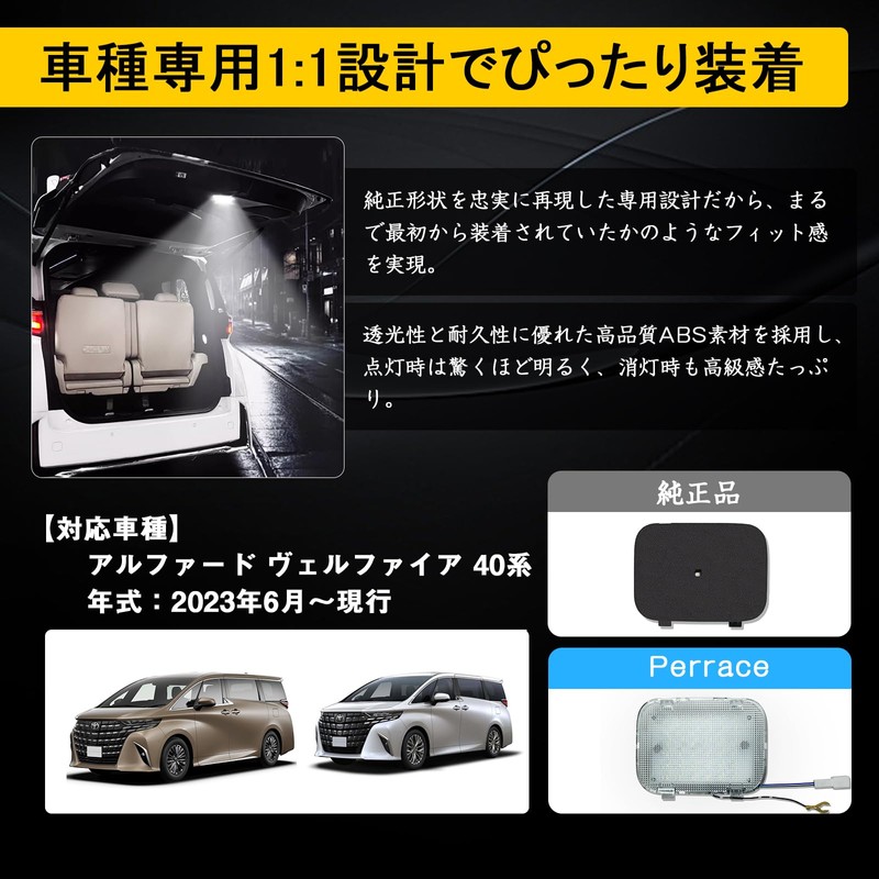 Perrace Alphard/Vellfire 40 Series Extra Luggage Lamp, Equipped with 36