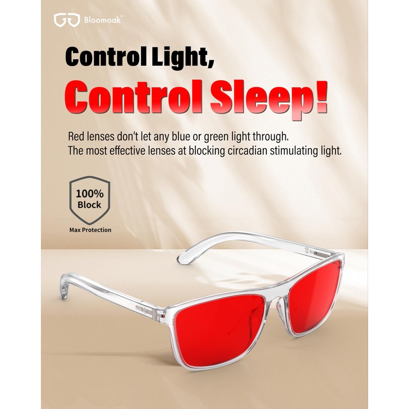 Bloomoak - 99% Blue Light Blocking Glasses Gaming Glasses Anti-Glare