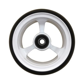 RIANT WHEEL, 4 X 1.4 inch, Solid, PU Wheels, Wheelchair Casters, Aluminum Rim, one Pair (White)