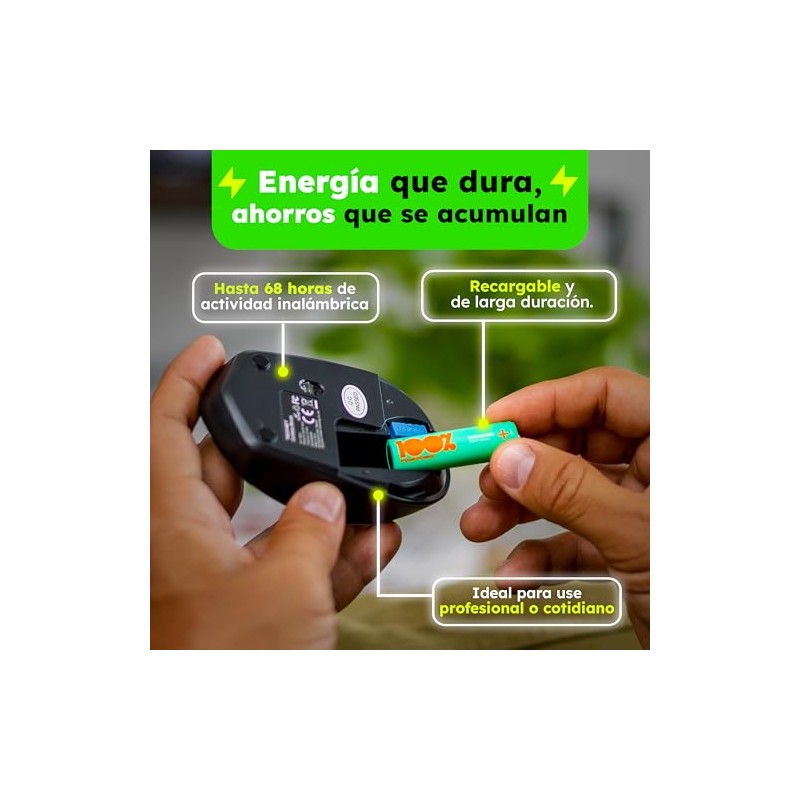 100%PeakPower Pilas AA Recargables 2600 mAh NiMH | Lote de