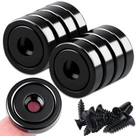 Strong Neodymium Magnets, Super Strong, 1.0 inch (25 mm) Diameter, Includes Holes and Screws, Waterproof, Rustproof, Warehouse, Office, Outdoor, Kitchen, Industrial Wall Mounting, Multi-Purpose, Round