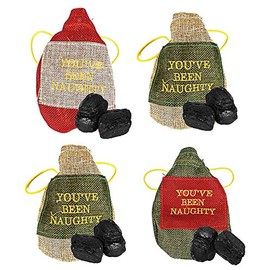 Set of 4 Realistic Bags of Coal! Perfect for The Troublemaker of Your Family! Measures - 1.25in.d (3.13cm)