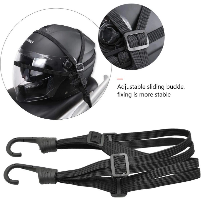Redes Malla Moto Sujetar Casco Portabulto Cuerda Gancho 4pcs