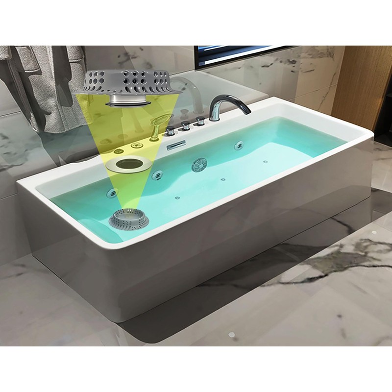 Seatery Bathtub Drain Hair Catcher with Drain Plug, Silicone Tub