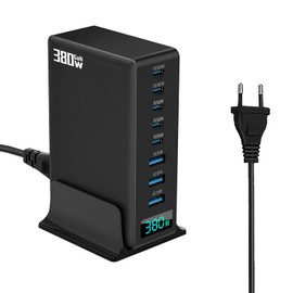 380 W USB C Charger Multiple, 8 Ports Fast Charger Charging Station