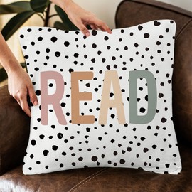QROZIAR Classroom Corner Reading Nook Decor Pillow Covers,Toddler Nursery Reading Decorative Throw Pillow Covers 18x18, Elementary Room Decor Pillow Cases for Kids Reading Room Playroom