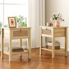 Jocoevol Rattan Boho Nightstand (Natural, 2 Pieces)