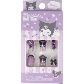 Sanrio Character Nail Tip, Chromi, Peel and Stick, 3D, 24 Pieces, Short, Gradient Stone, Nail Seal, Stylish, Popular for Girls, Removable,