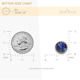 Craftisum Decorative Blue Rhinestone Resin Sewing Shank Buttons 50 pcs - 12.5mm, 1/2"