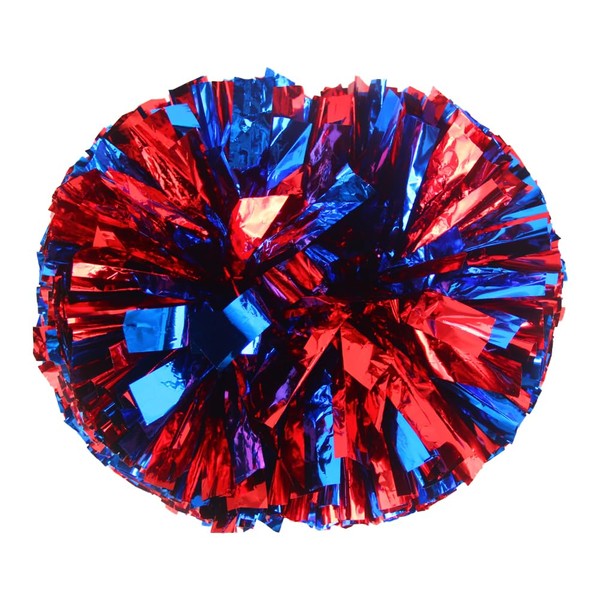 Hooshing 2PCS Blue and Red Pom Poms Cheerleading with Baton