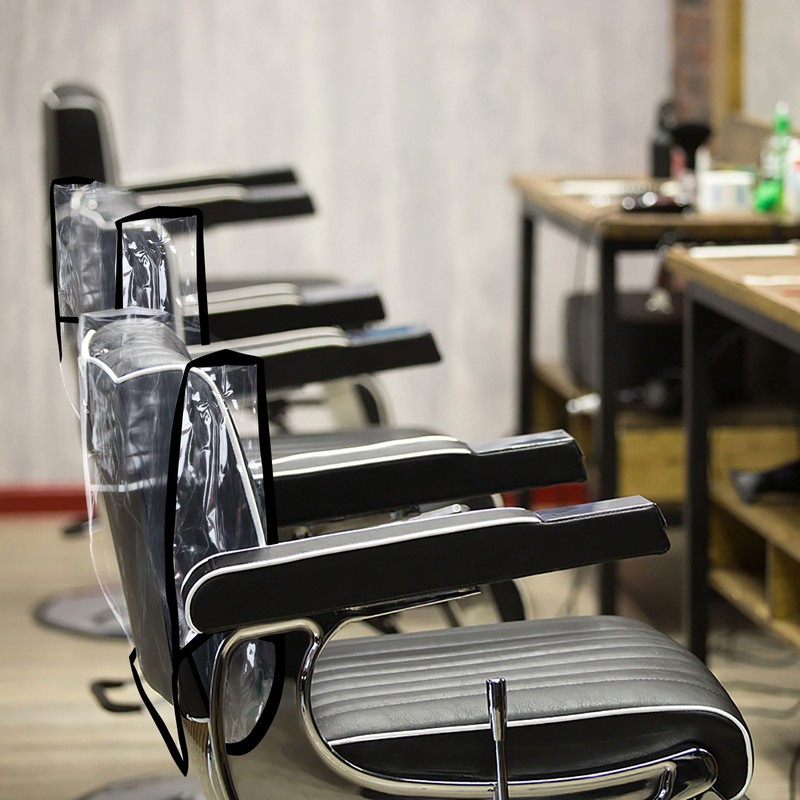 5Pcs Clear PVC Salon Chair Protector - Fits Most Standard