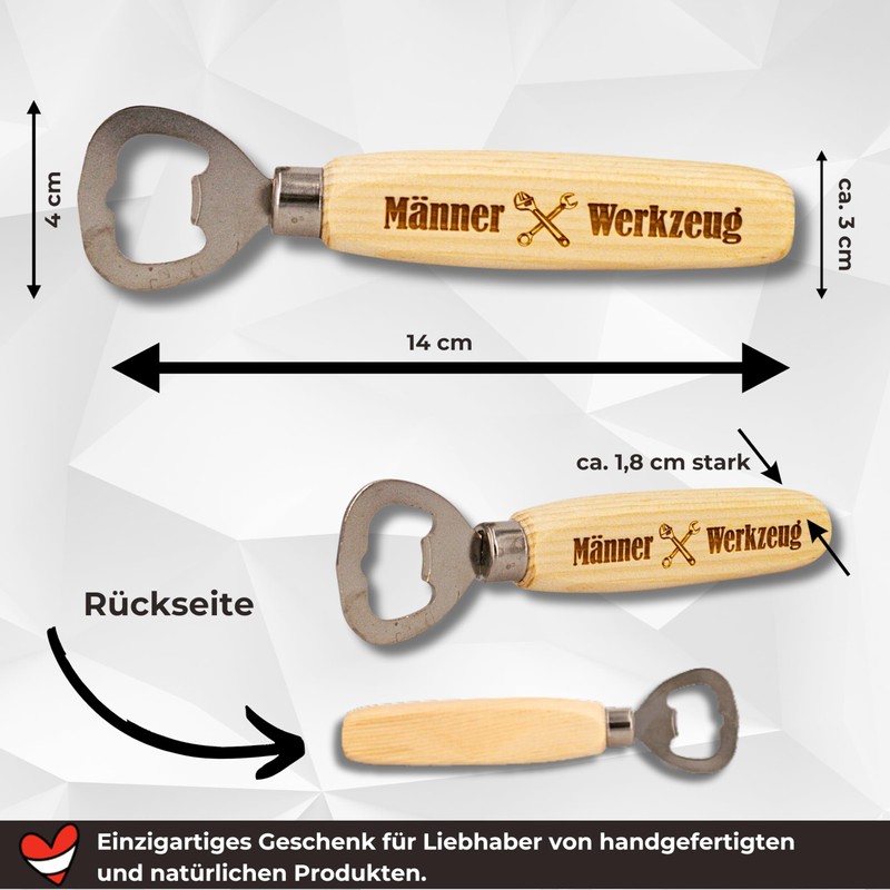 Bottle Opener Made of Swiss Pine Men Tool