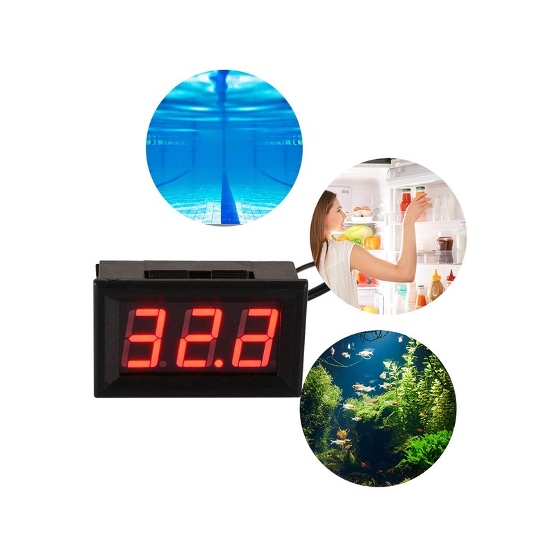 FBBULES Mini Digital Thermometer with Probe Temperature Monitoring for Fridge