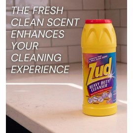 GROVE Zud Heavy Duty Cleanser Powder 16 oz Bundle with Microfiber Cloth - Powerful Rust and Stain Remover for Kitchen, Bathroom, and Outdoor Cleaning - Zud Heavy Duty Bathroom Cleaner - (2 Items)