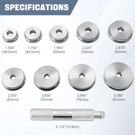 DASBET 10pcs Bearing Race and Seal Driver Set | Aluminum Bushing Press Kit with Seal Driver and 9 Adapters for Bearing Installation