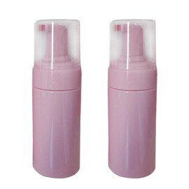 Leere Kunststoff-Pumpflaschen mit transparenter Kappe, nachfüllbar, für Reisen, Flüssigschäumseifenspender, Kosmetikbehälter für Shampoo, Wimpernreiniger, 100 ml, 2 Stück