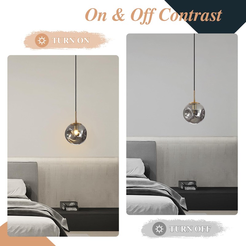 BOKT Mid Century Modern Gold Globe Pendant Lights Kitchen Island
