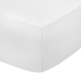 200 Thread Count Cotton Fitted Sheet 30CM/12 Inch, Double - White