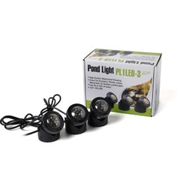 Jebao PL1LED-3PS Submersible LED Pond Light with Photcell Sensor, 2.25" x 3", Red, Blue, Green, & Yellow