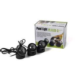 Jebao PL1LED-3PS Submersible LED Pond Light with Photcell Sensor, 2.25" x 3", Red, Blue, Green, & Yellow