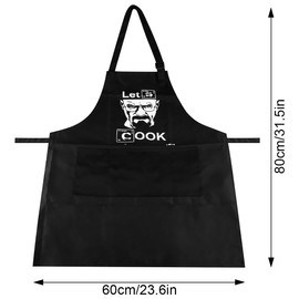 Thyonta Men's Fun BBQ Waterproof Apron Creative Cooking Party Garden Style Apron Suitable for Home Kitchen Greaseproof