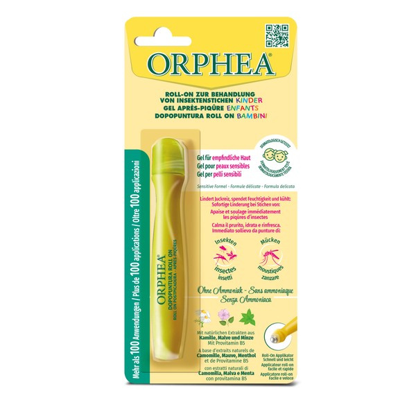 Orphea Roll-on for children insect bites with provitamin B5, mallow and chamomile - has a direct decongestant effect and relieves itching - 10 ml mosquito stick