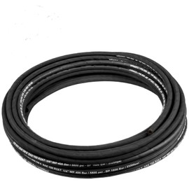 VEVOR Hydraulic Hose 3/8 inch x 100 ft, Coiled Hydraulic Hose 4800 PSI, Rubber Hydraulic Hose with 2 High-Tensile Steel Wire Braid, Bulk Hydraulic Hose -20°C to 140°C, Hydraulic Oil Flexible Hose