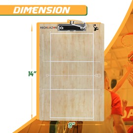 HIGHRAZON Volleyball Coaches Clipboard, Double-Sided Dry Erase Coach Clipboard, Burlywood Volleyball Whiteboard for Coaches, Lineup White Board with Marker for Coaches Gift, 10Pack