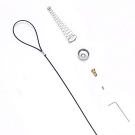 TIBEGOLD Gate Latch Cable Pull, Spring-Loaded Cable Pull, Black Gate Opener Adjustable from 2" to 6", Compatible with Vatious Gate Latches for Wooden Fence Gate, 1 Pack