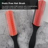 Betued 9 Row ABS Frosted Detangling Red Curly Hair Brush,