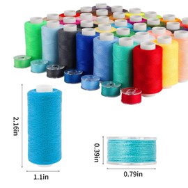 72Pcs Bobbins Sewing Threads Kit, 36 Colors Prewound Bobbins and 36 Colors Polyester Thread Spools for Hand & Machine Sewing, Popular Colors Sewing Supplies Ideal for Emergency, Travel, DIY and Home