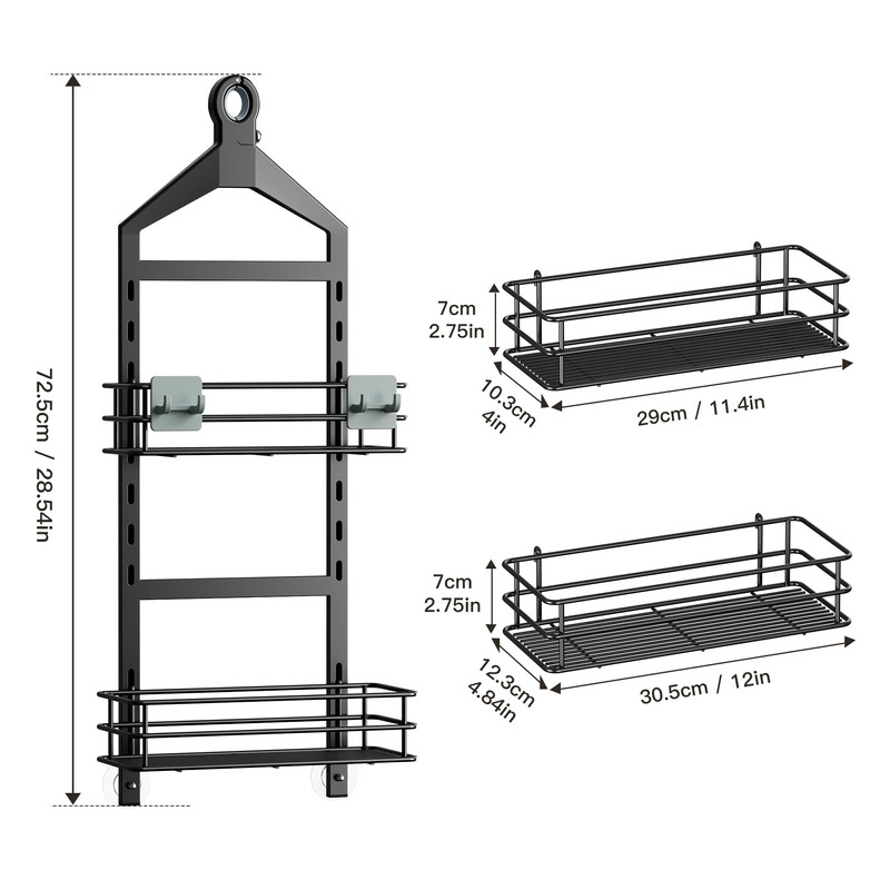 Orimade Adjustable Anti-slip Shower Caddy over Shower Head, Rustproof Bathroom