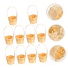 TEHAUX 10Pcs Mini Flower Basket Handle Flower Basket Mini Portable