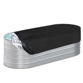 4Ft Oval Tank Pool Cover, Waterproof Dustproof Oval Stock Tank Cover, Black 420D Oxford Fabric for Outdoor Indoor Garden Bath Tubs