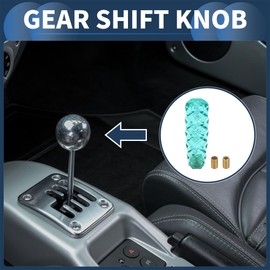 INFINAUTO Diamond Pattern Crystal Shift Knob, 15cm Universal for Automatic and Manual Vehicle Gear Shifter Knob with 2 Adapter Acrylic Blue, 1 Set