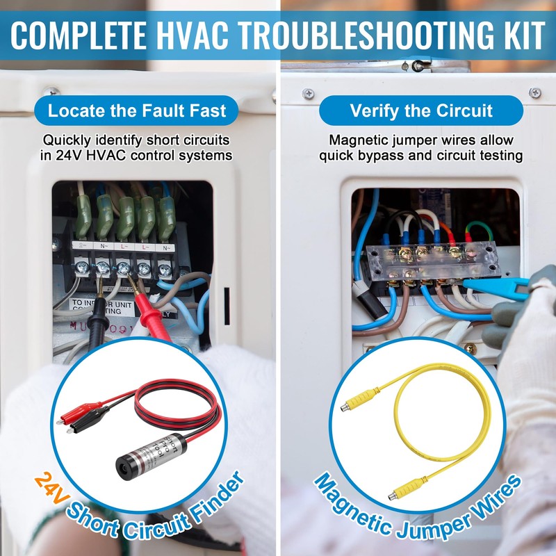 Gulfmew HVAC Short Finder Kit for 24 VAC Circuits, Short
