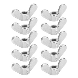 Pack of 10 M6 Wing Nuts, 304 Stainless Steel M6 Butterfly Fasteners Parts, Butterfly Nut, Various Kits for Machines
