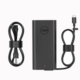 165W GAN USB Type C Laptop Charger Compatible with Dell Precision 5680 5690 3581 3580 XPS 17 15 9730 9720 Pro Max 16 18 Latitude 7640 5440 Inspiron-14 16 M9TG5 DA165PM210 N86KM HA165PM210 LA165PM210