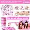 Hotop 196 Pcs Hot Pink Princess Party Favors Kit, Pink