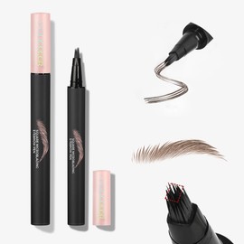 Microblading Eyebrow Pencil, Anglicolor Natural Shaping Outlining Filling Eyebrow Pen for Women, Easy to Color| Quick Drying| Long-Lasting Brow Pen Create Natural Hair-Like Brows (03# SLATE BROWN)