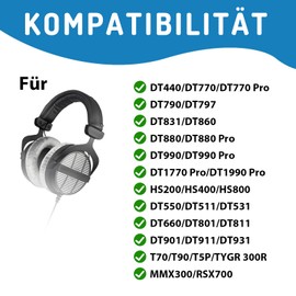 Adhiper DT770PRO Ear Pads Compatible with Beyerdynamic DT990pro/DT880pro/DT770pro/DT990/DT880/DT770 Headphones with Mesh Leather and Ice Gel Material Replacement Ear Pads (Black/Gel)