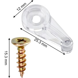 200 Pack Glass Retainer Clips Window Screen Clips 4-5mm Glass Clips Cabinet Glass Clips with Screws for Fixing Cabinet Glass Doors