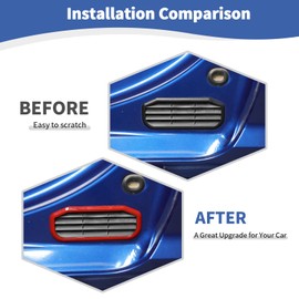 JOSHELA for RAM Rear Door Air Exhaust Vent Cover Trim Frame Fit for RAM 2010-Present Red Interior Accessories 2pcs